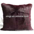dyed brown color rabbit fur cushion for sofa